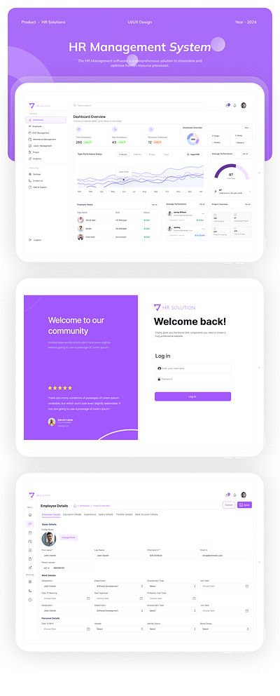 HR Management System animation branding dashbord hr saas ui uiux ux