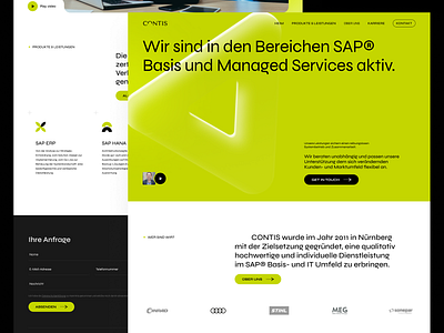 Landing page. CONTIS GmbH compamy landing main redesign sap sas startup teach