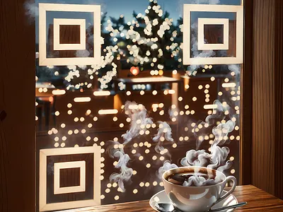 A Buy Me a Coffee in a AI QR code branding custom qr code graphic design interactive qr qr code qr code design scan