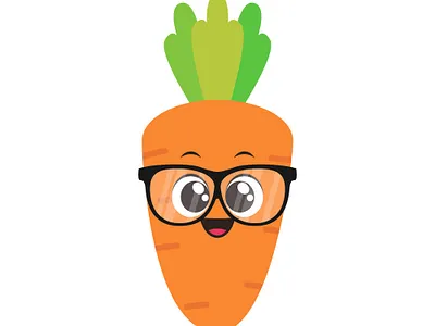 Flat Style Carrot Illustrations with Various Expression character flat design food illustration mascot vegetable