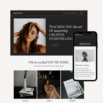 Barcelona Squarespace Template barcelona squarespace template black website fluid engine fluid engine template small business website squarespace squarespace theme web design web design template website design website templates website theme