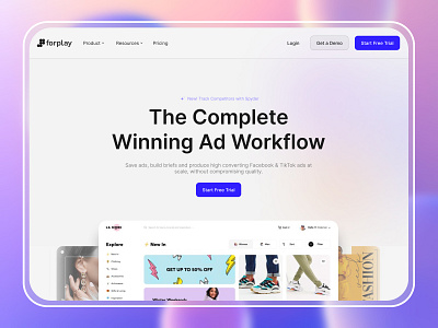 Forplay saas web-landing page ui design 2024 trending ui graphic design inte interaction design landing page saas landing page saas website trendy ui design ui uiux design user experience user interface design webflow website design