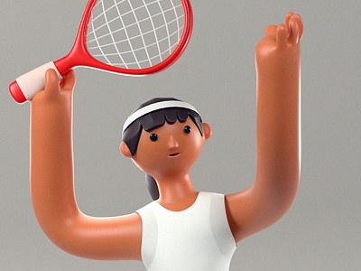 The other sport 3d blender cartoon character illustration illustrator sports tennis