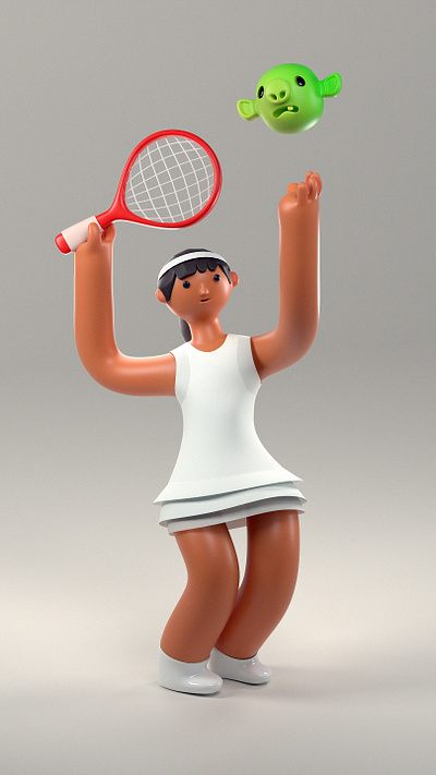 The other sport 3d blender cartoon character illustration illustrator sports tennis