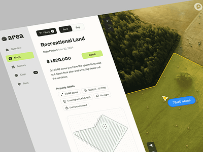 Area - property management dashboard agro area dashboard land land lot management minimal real estate rent sales ui