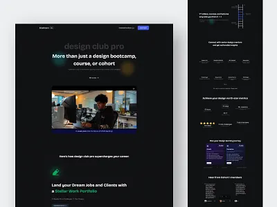 Online Course Landing page - dark branding colorful dark framer landing page modern ui vibrant web design