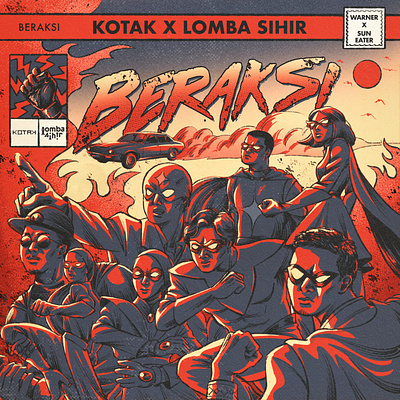 Artwork Illustration for Kotak X Lomba Sihir - "Beraksi" album artwork graphic design illustration