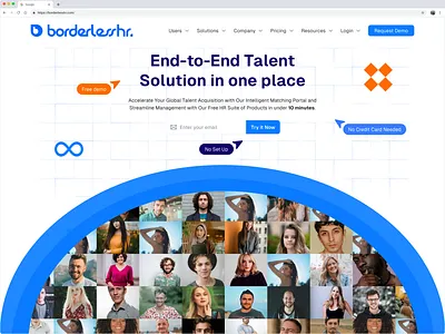 Borderlesshr Redesign hero section hrmanagement hrui landing page saas uidesign web ui webdesign