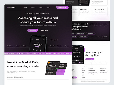 Kriptokun - Crypto Wallet Website branding figma graphic design illustration logo motion graphics ui vector website