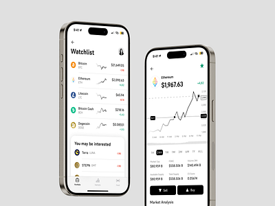 Cryptocurrency Platform for mobile android app clean crypto cryptocurrency design finance financial fintech investment ios light modern product product design ui ux
