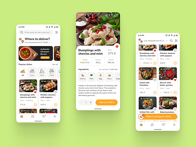 Food Delivery App android design app application branding delivery app figma figma design food food delivery high fidelity screens menu mobile mobile app mobile app design mobile design ui ukrainian user experience user interface ux