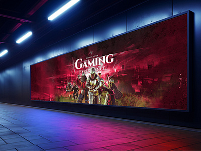 Hoarding design for gaming company branding graphic design