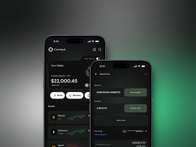 Crypto Wallet Application app appui crypto cryptocurrency ui uiux visualdesign wallet web3