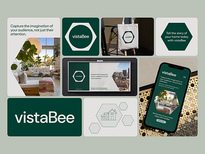 vistaBee | Branding Design advert branding clean design graphic design green home layout logo minimal photography print property shape typography