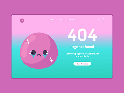 404 Page Mochi shop 404 concept design designconcept dessert mochi page404 ui