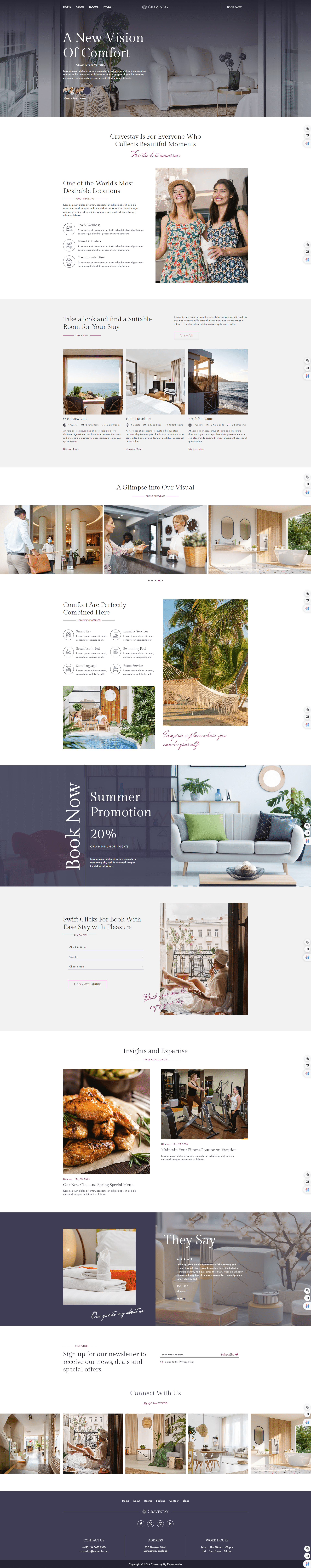 Cravestay – Luxury Hotel & Resort Elementor Template Kit villa