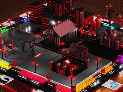 Monopoly 3d animation blender gameready map monopoly
