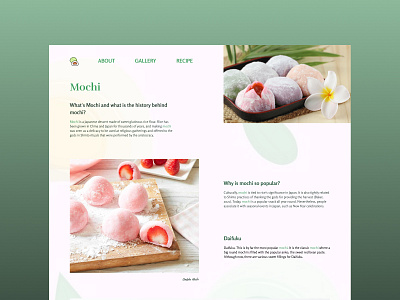 Landing page #1 MOCHI dessert concept design designconcept dessert landingpage logo mochi ui