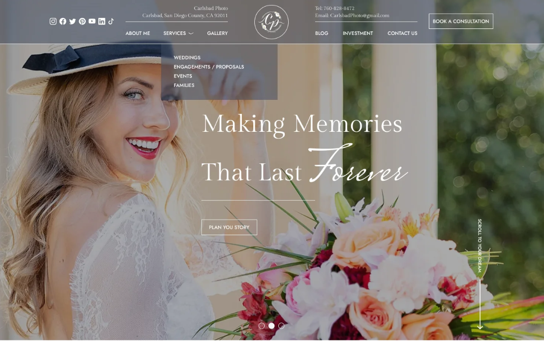 Wedding site app design development website
