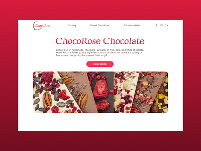 Landing page #1 Handmade Chocolate CHOCOROSE chocolate concept design designconcept dessert firstscreen landingpage logo ui