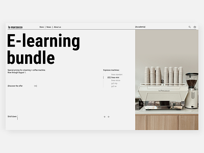 Coffee machine promo landing page ☕️ design figma ui uiux web webdesign