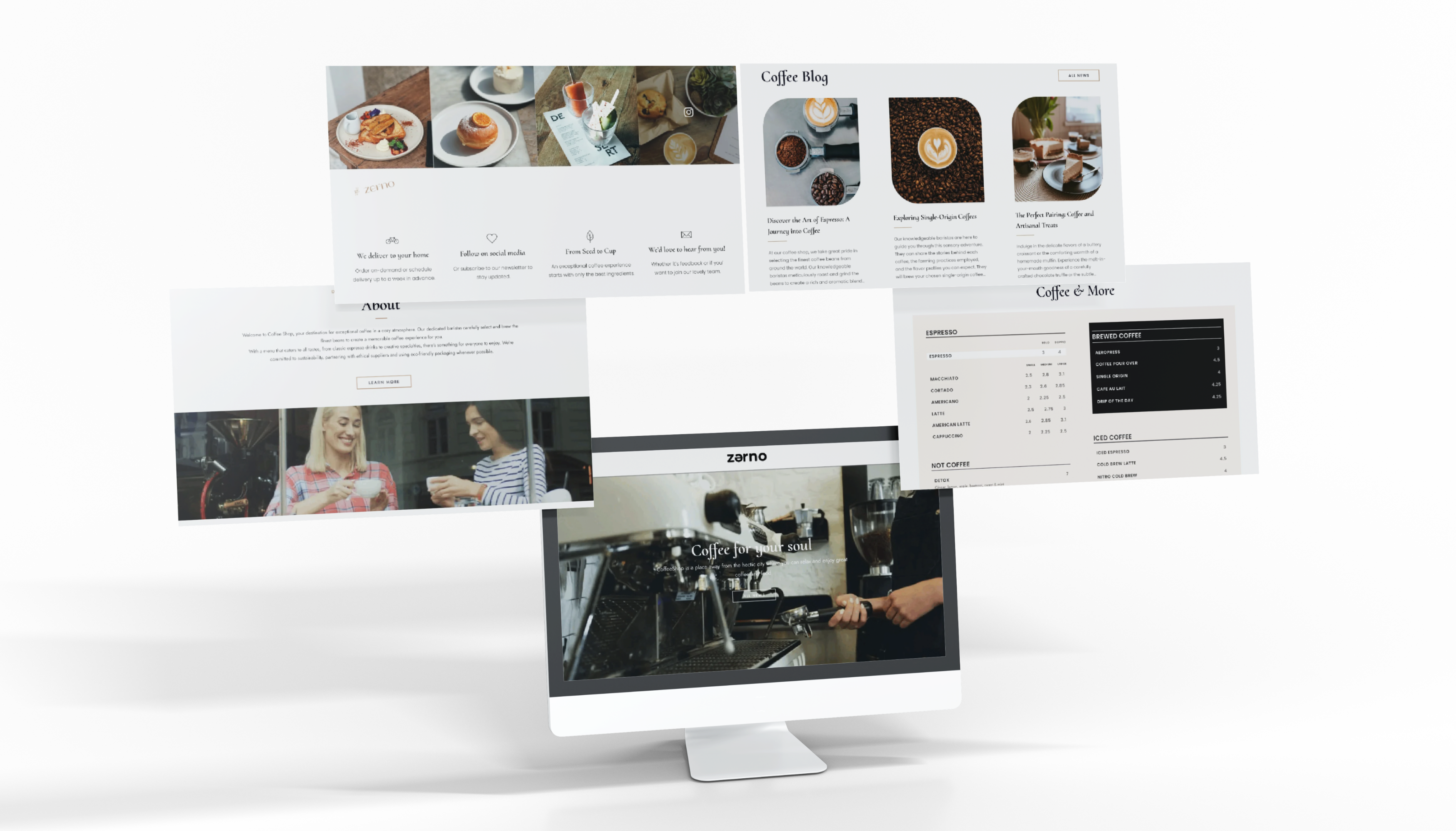 Zerno app coffee shop design development marketing shop ui ux design web design website wordpress