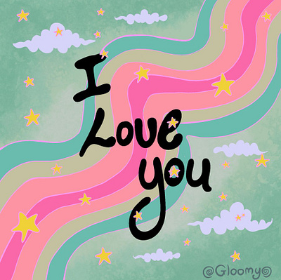 Clouds of Love branding design graphic design illustration logo procreate psychedelic typography