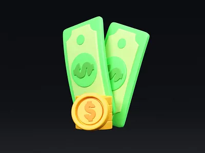 3D money and coins $ 3d animation blender cartoon coins crypto design dollar fiat icon illustration illustrations isolated money motion graphics render sign stylized