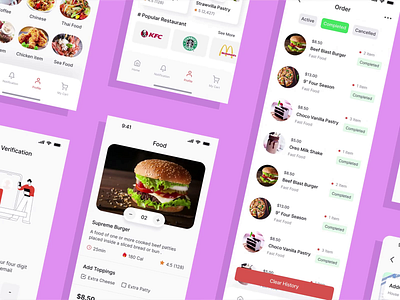 Home Screen Interaction- Food Zone delivery app animation designprocess foodorderingapp interactiondesign mobileappdesign motion graphics
