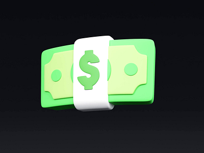 Rotating 3D money icon 💵 $ 3d animation blender crypto cute design dollar fiat flying icon illustration isolated money motion graphics render sign ui