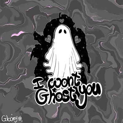 Wont Ghost You branding design graphic design illustration logo procreate psychedelic typography