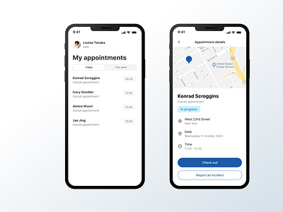 Manage appointments and safeguarding manage appointments mobile app safeguarding ui design ux design visual design