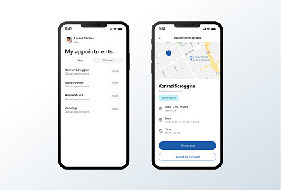 Manage appointments and safeguarding manage appointments mobile app safeguarding ui design ux design visual design