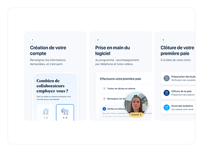 Steps to get onboarded 🫶 android bento branding carrousel illustration interface ios minimal minimalist payfit product slide steps thomas michel tutoriel ui ux visual website