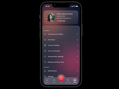 Profile Screen android app app design design figma glassmorphism ios my profile profile ui ui design ux