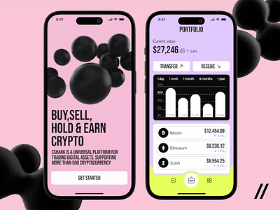 Crypto Wallet Mobile iOS App app branding figma graphic design illustration logo motion graphics vector