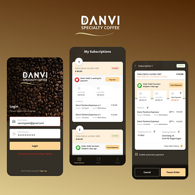A Coffeee Subscription App app appdesign appliacation branding cleandesign creativedesign design designinspiration designtrends interfacedesign minimalistdesign mobiledesign moderndesign productdesign responsivedesign typography uidesign uiux userexperience uxdesign