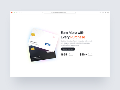 Credit Card Landing Page UI Design branding design figma graphic design illustration minimal modern ui