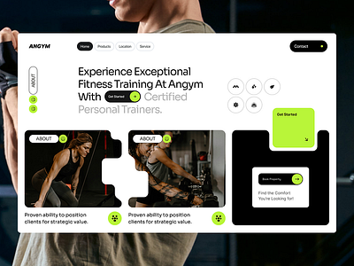 Gym Website Design - ANGYM branding design figma graphic design motion graphics vector web