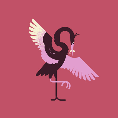Vector Herons — The Dance art design heron illustration minimalist pink vector wildlife