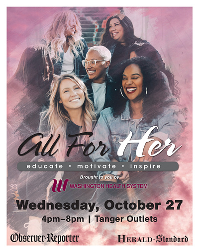 All For Her 2021 Booklet booklet branding design event graphic design print typography visual identity women