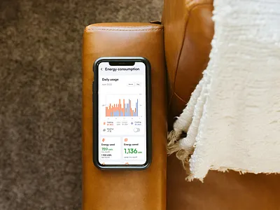 Smart Home Thermostat cards data data visualisation design design agency design system graphs intuitive iot mobile mobile app smart home statistics temperature thermostat ui ux