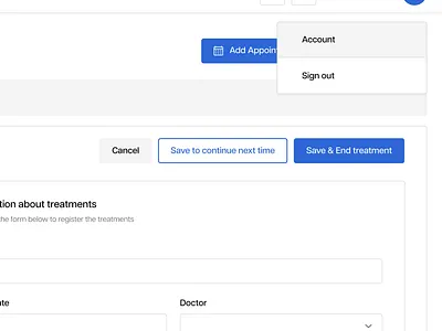 Details from dashboard dashboard dental drop down profile settings ui