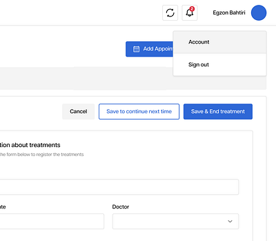 Details from dashboard dashboard dental drop down profile settings ui