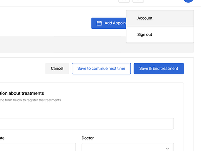 Details from dashboard dashboard dental drop down profile settings ui