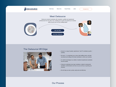 Owlsource - Landing Page Design figma landingpage ui webpage website