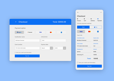 Credit Card Checkout UI app dailyui design ui ui design ux ux design website design