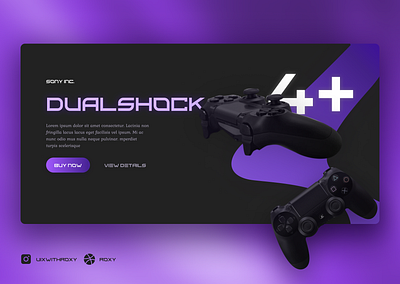 Game Controller: Landing Page 3d animation branding game game page game website gaming page graphic design landing page logo purple ui website