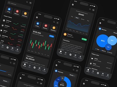 Dark Banking - Lookscout Design System android banking clean dark design ios lookscout mobile ui user interface ux
