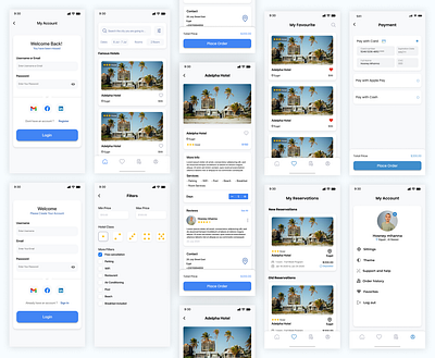 Hotel App graphic design ui